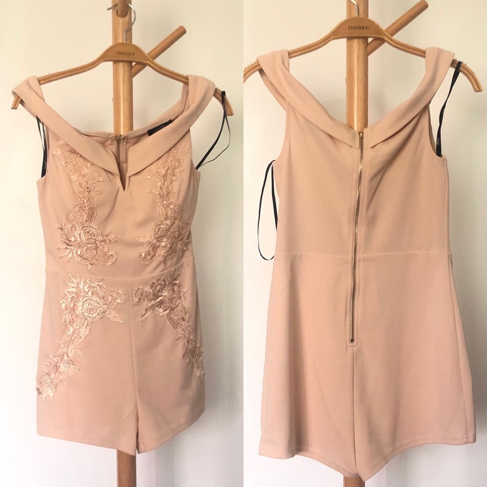 F21 PINK FLORAL ROMPER